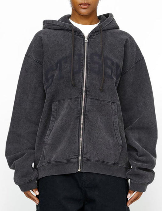 STUSSY FADED GRAPHIC ZIP HOOD