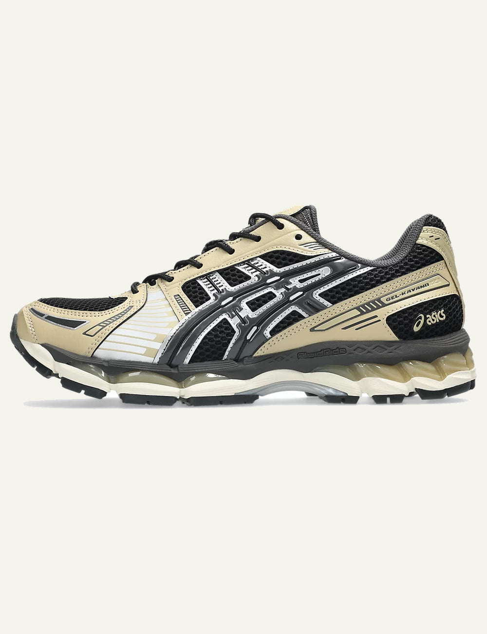 ASICS GEL-KAYANO 12.1 side profile Black Obsidian Grey tech running sneaker