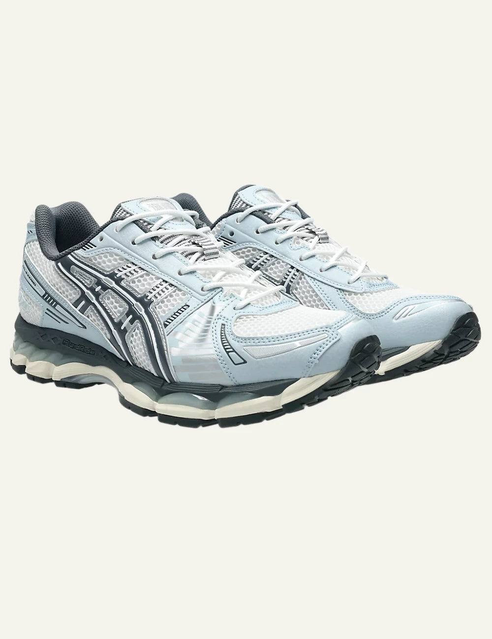 Asics Gel Kayano 12.1 sneaker light blue grey angled view
