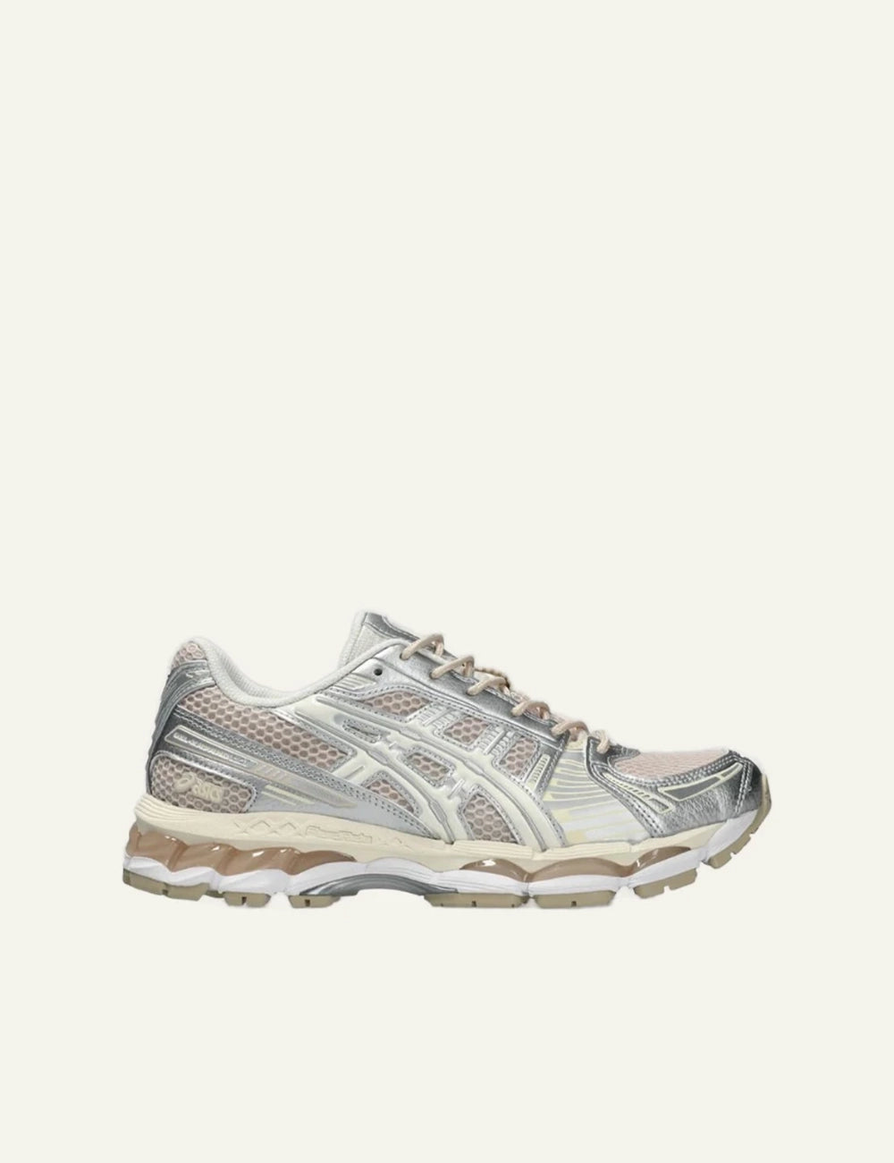 Asics Gel Kayano 12.1 sneaker beige silver side view
