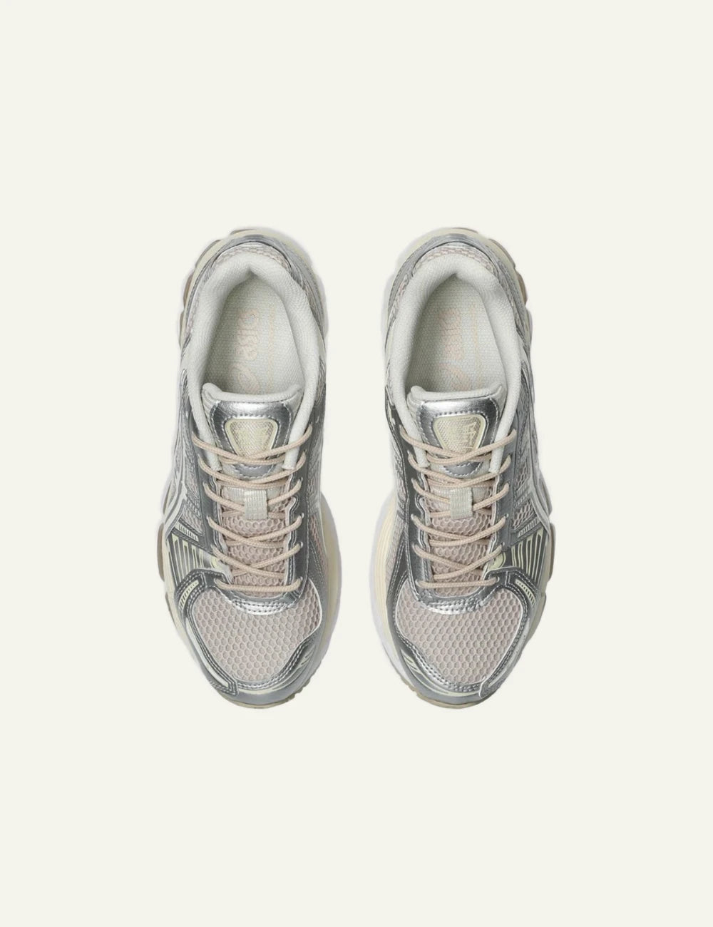 Asics Gel Kayano 12.1 sneaker beige silver top view