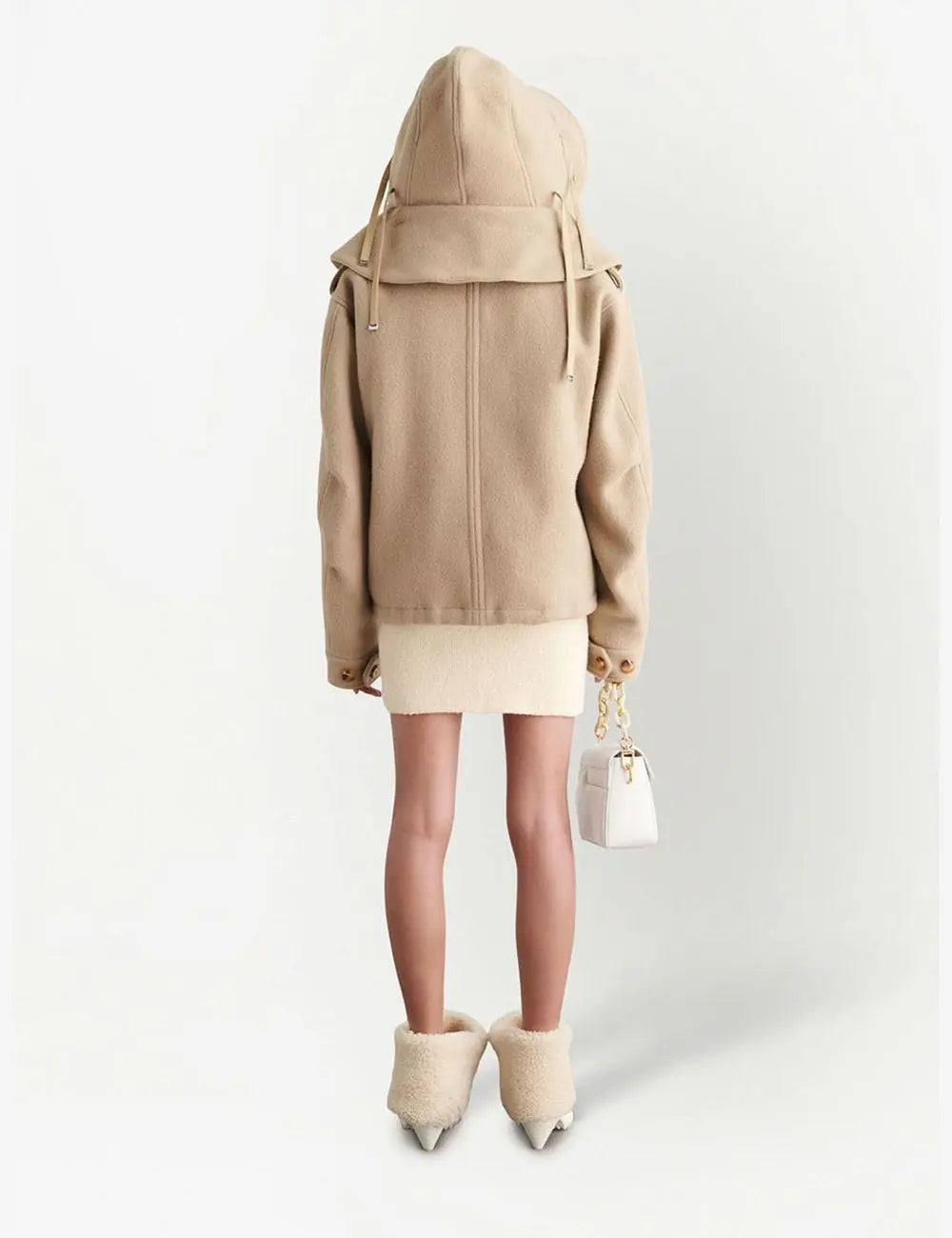 OFF WHITE WOOL HOODED SHIRT PARKA OFF WHITE