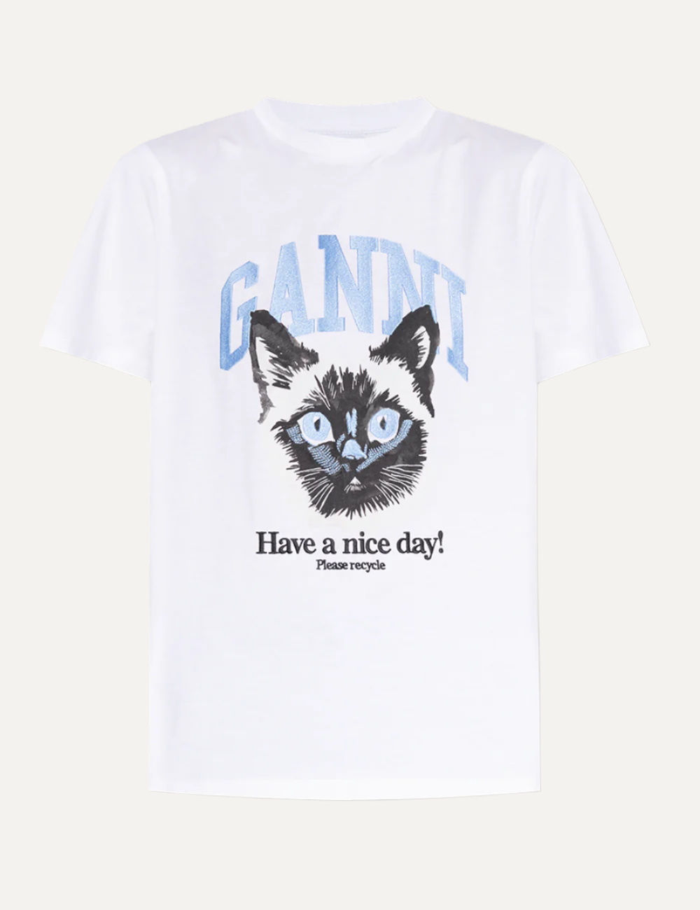 GANNI BASIC JERSEY CAT RLX T-SHIRT