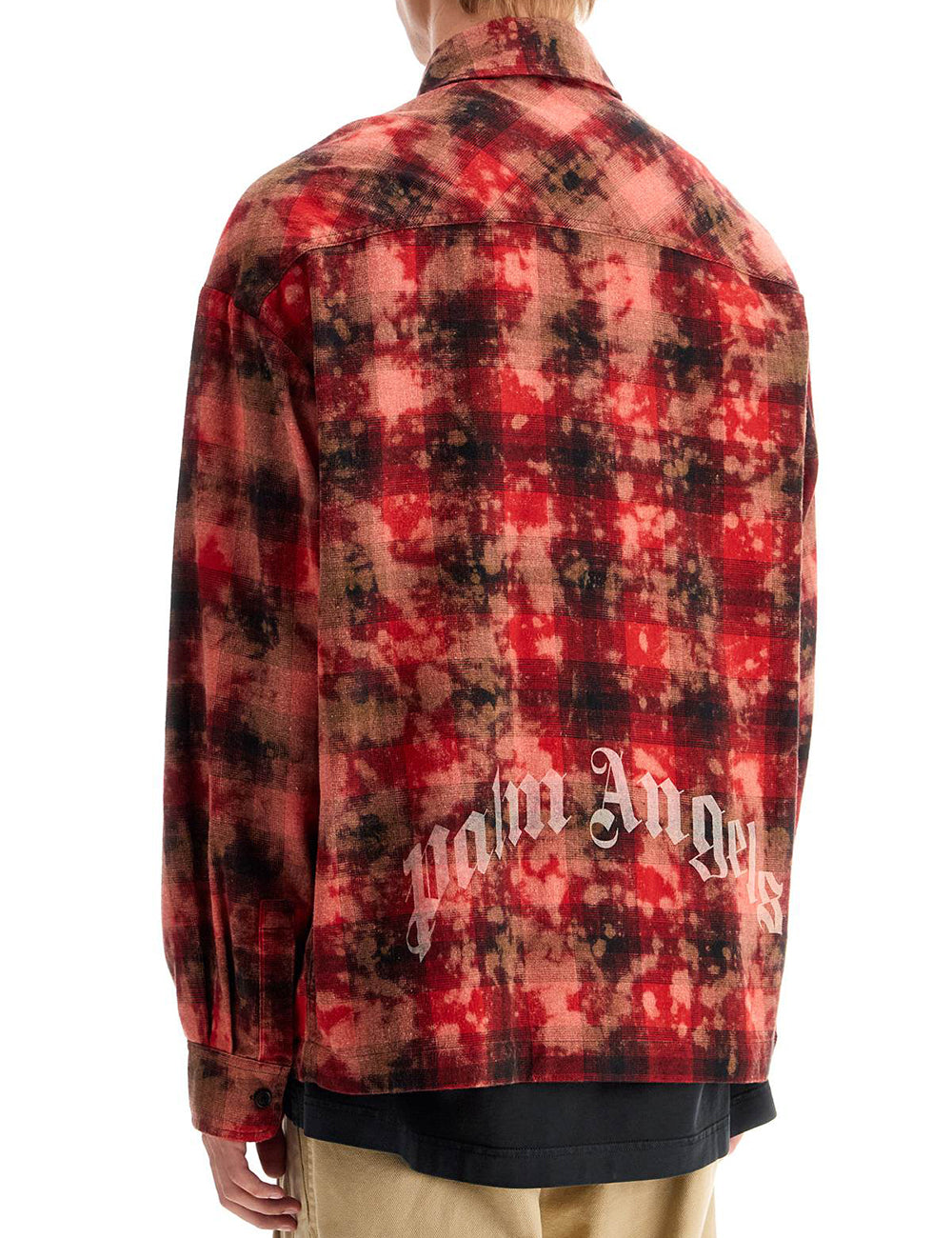 PALM ANGELS CURVED LOGO CHECK SHIRT L/S