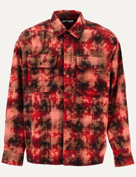 PALM ANGELS CURVED LOGO CHECK SHIRT L/S