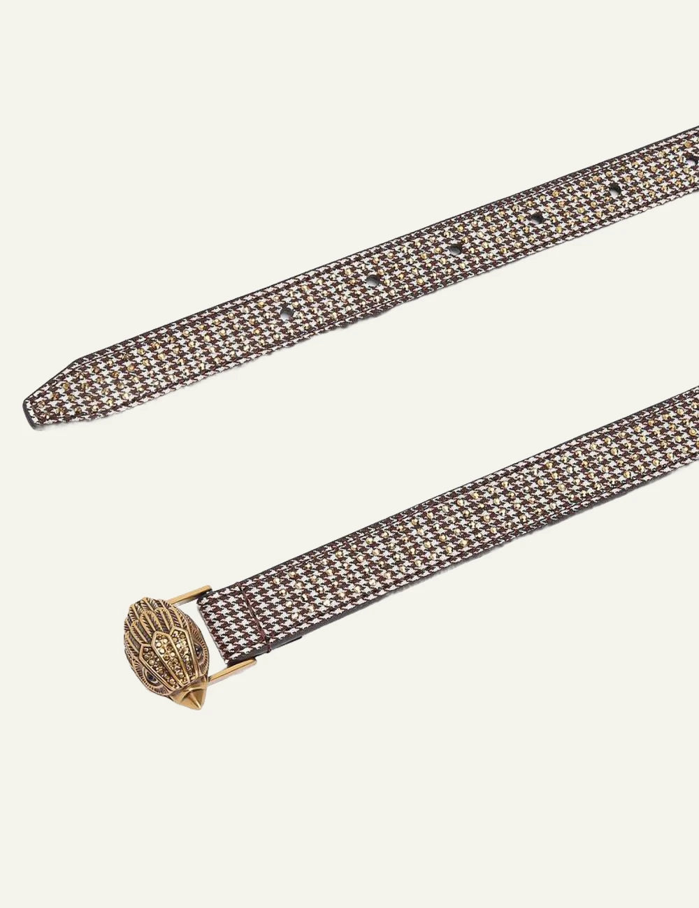 Kurt Geiger London eagle buckle gold close up detail