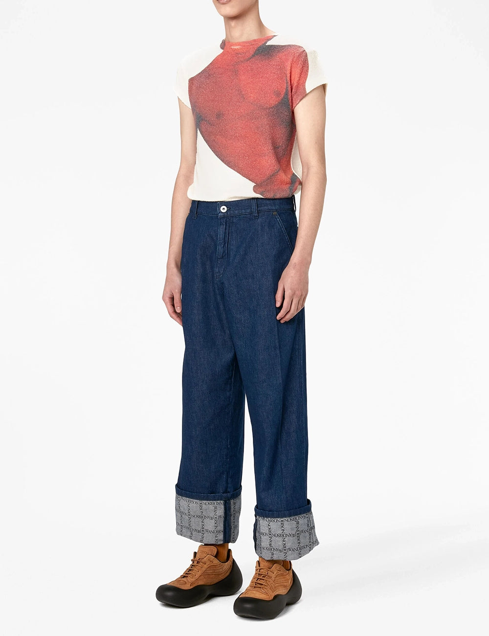 JWANDERSON LOGO GRID TURN UP WORKW JEANS JWANDERSON