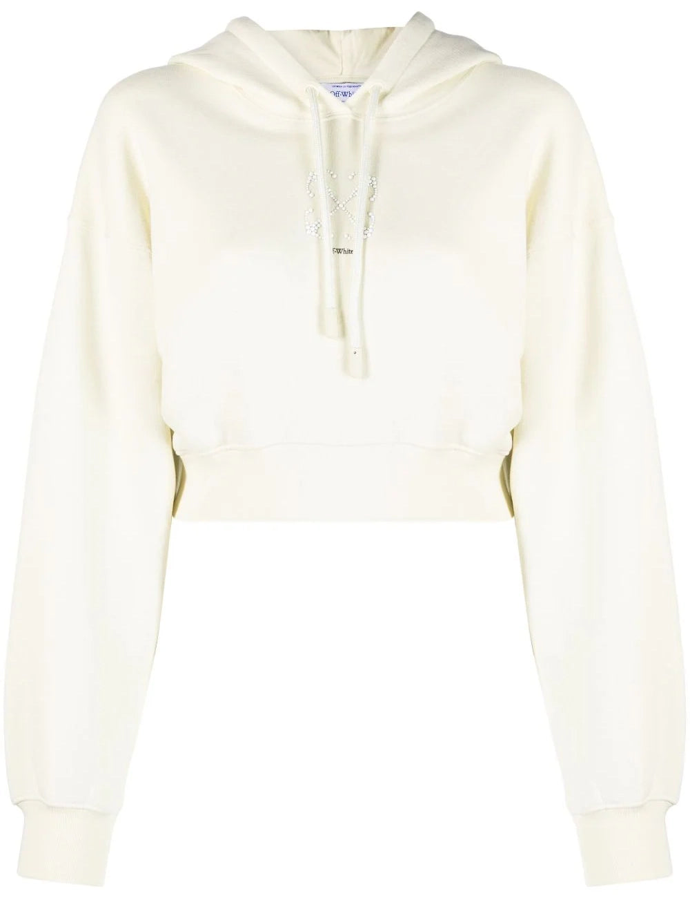 OFF WHITE SMALL ARROW PEARL CROP HOODIE