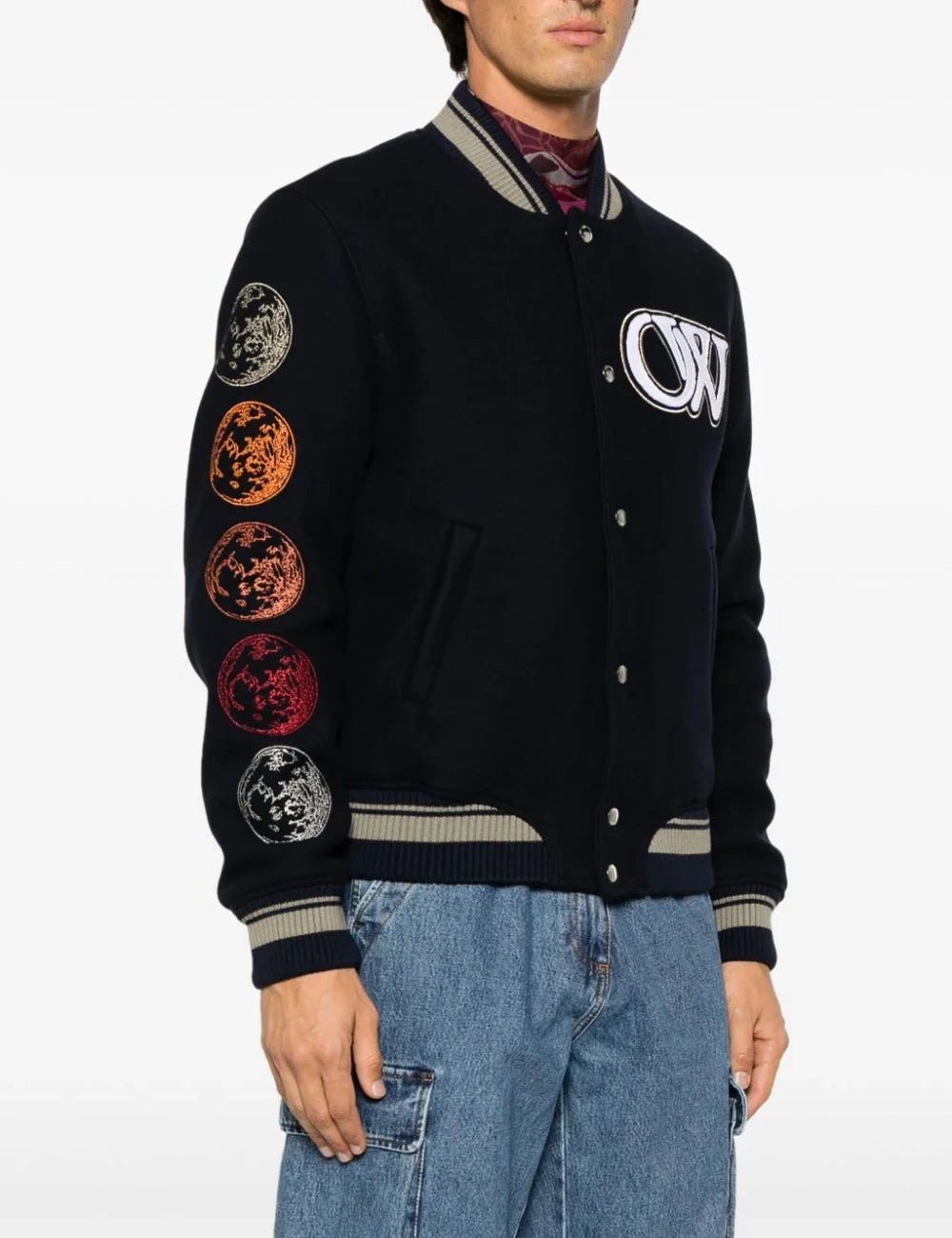 OFF WHITE MOON PHASE VARS BOMBER OFF WHITE