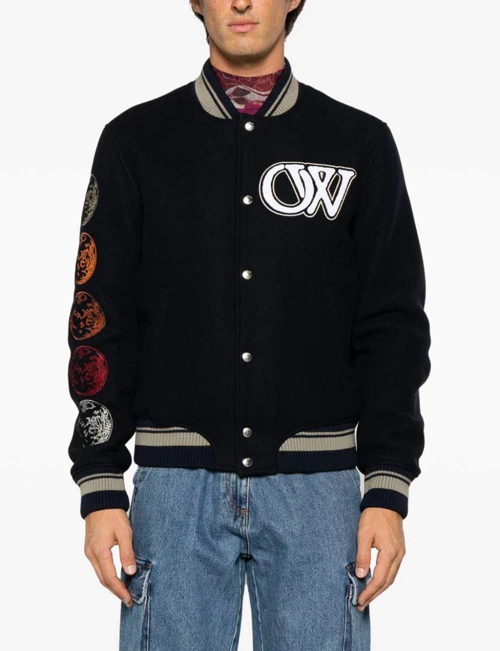 OFF WHITE MOON PHASE VARS BOMBER OFF WHITE