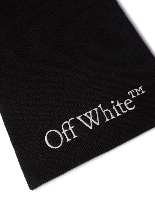 OFF WHITE BOOKISH KNIT SCARF