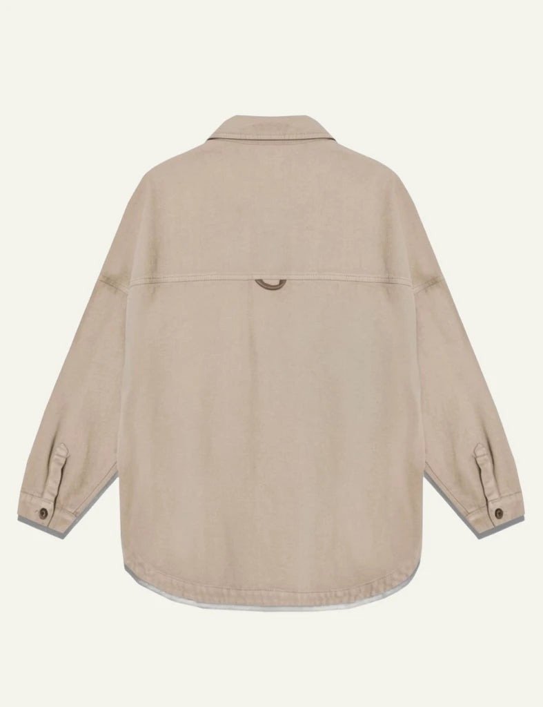 Milla shirt long sleeve beige 2 pockets back