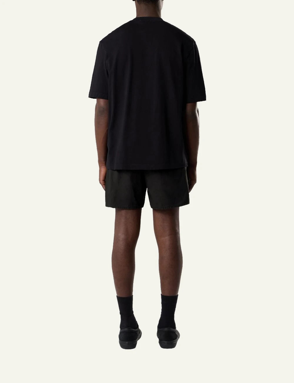Men's Stone Island black organic cotton jersey T-shirt with Compass logo patch back