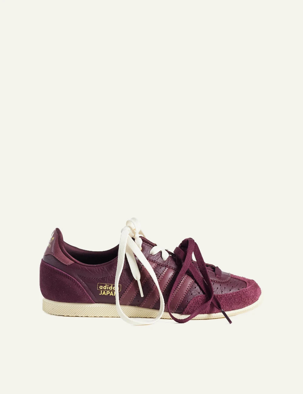 adidas Japan W maroon leather sneakers side view