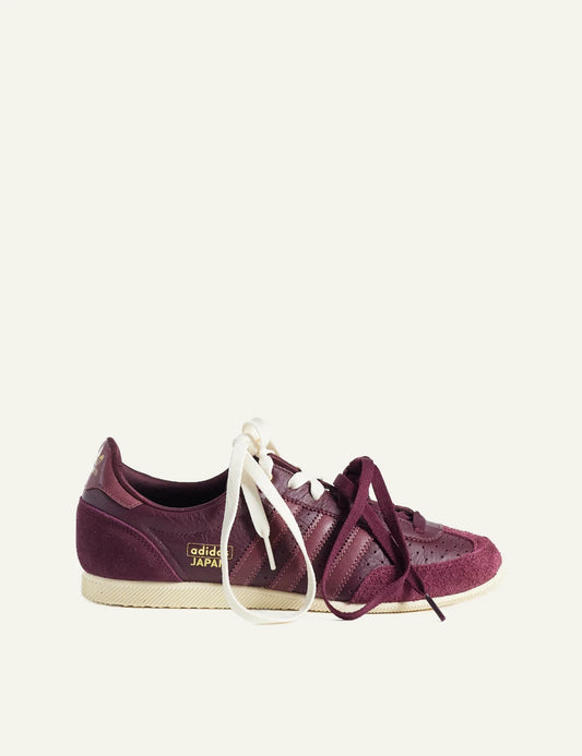 adidas Japan W maroon leather sneakers side view