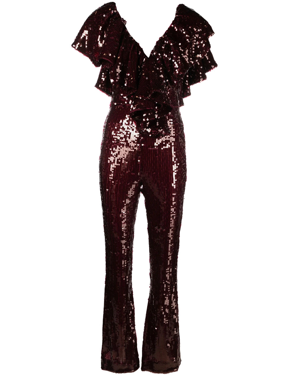 ROTATE SEQUINS RUFFLE JUMPSUIT ROTATE