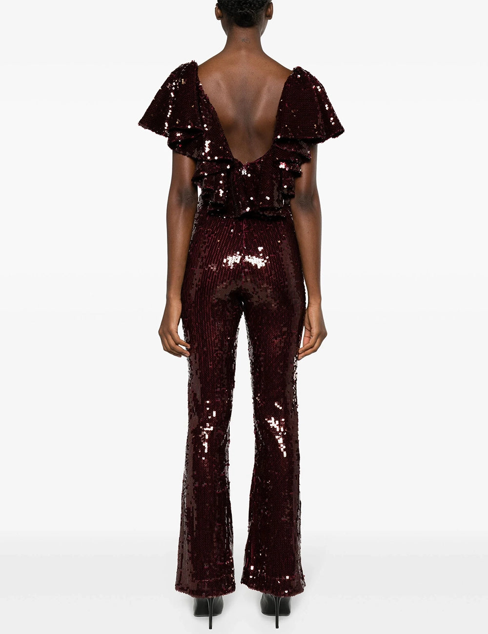 ROTATE SEQUINS RUFFLE JUMPSUIT ROTATE