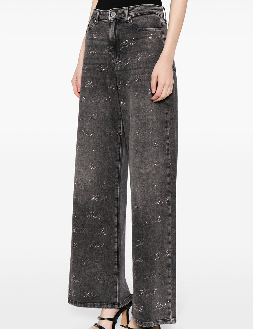 KARL LAGERFELD SPARKLE WIDE LEG PANTS KARL LAGERFELD