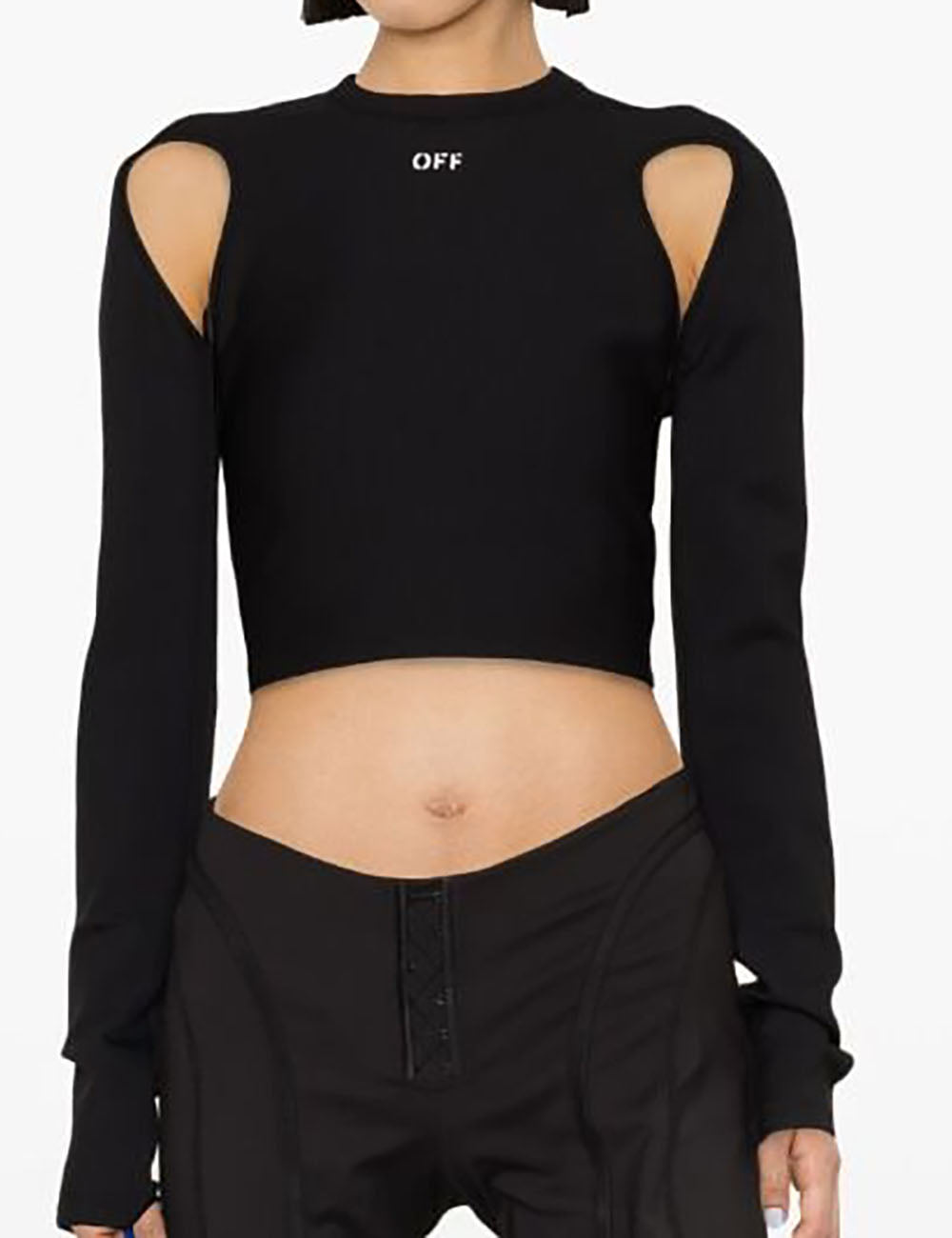 OFF WHITE SLEEK LS CROP TOP OFF WHITE