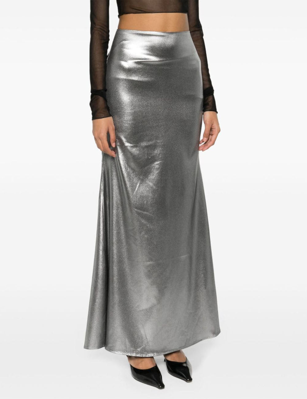 ROTATE METALLIC MAXI TRAIN SKIRT ROTATE