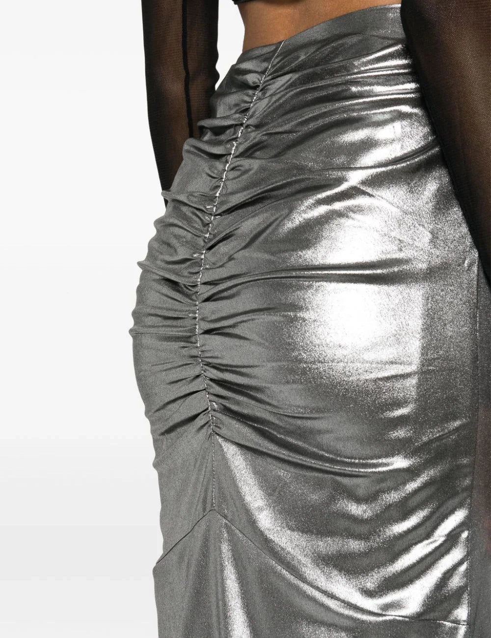 ROTATE METALLIC MAXI TRAIN SKIRT ROTATE