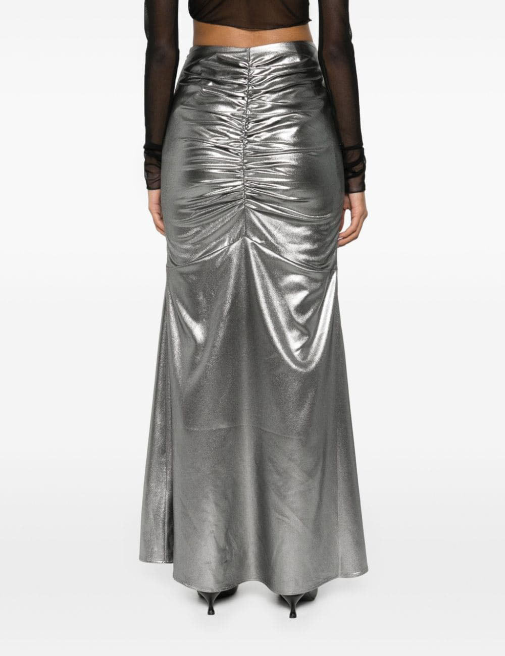 ROTATE METALLIC MAXI TRAIN SKIRT ROTATE