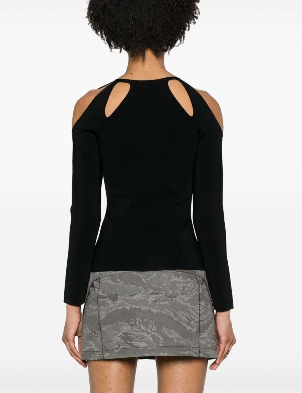 KARL LAGERFELD CUT OUT KNIT SWEATER KARL LAGERFELD