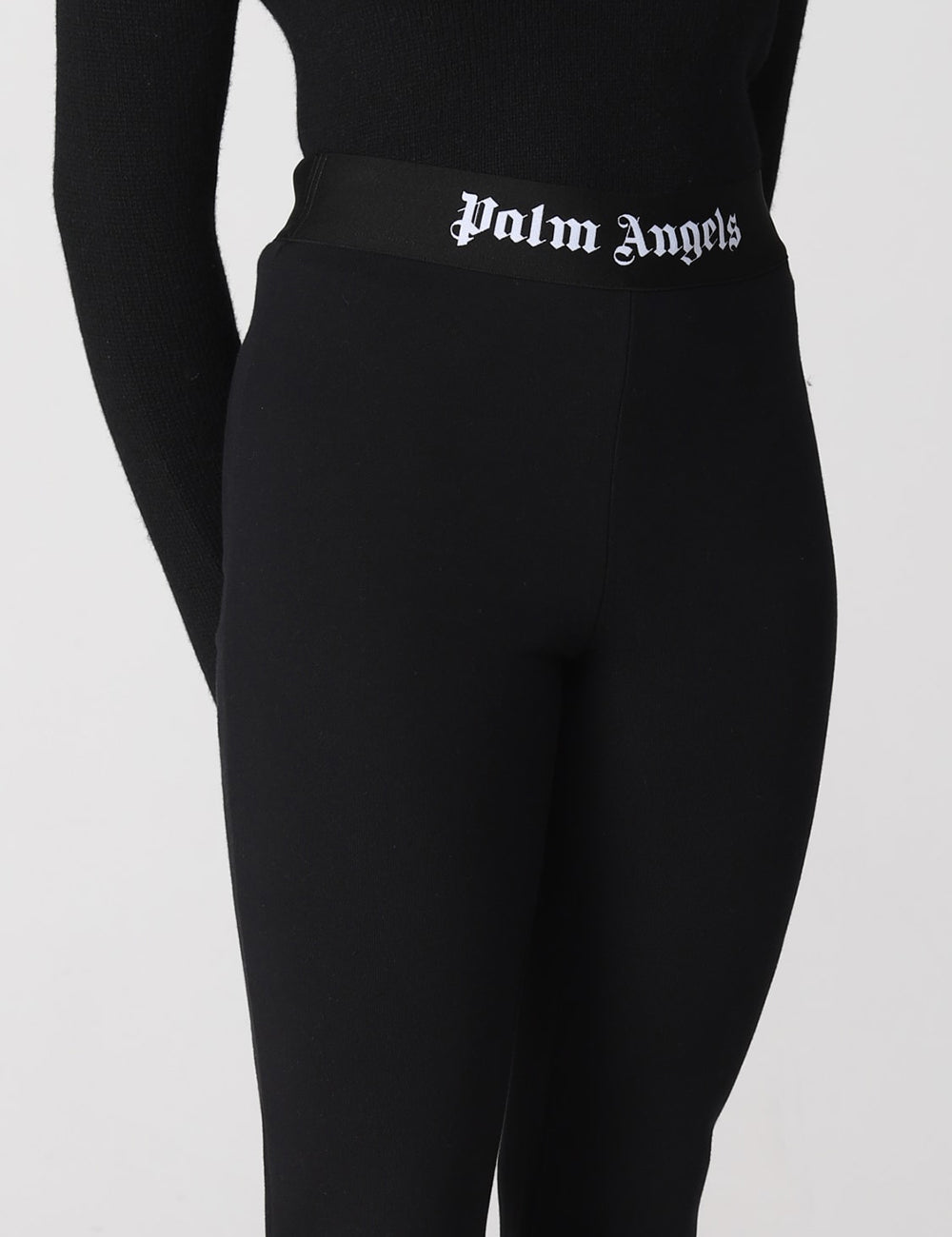 PALM ANGELS LOGO TAPE FLARE SWEATPANTS