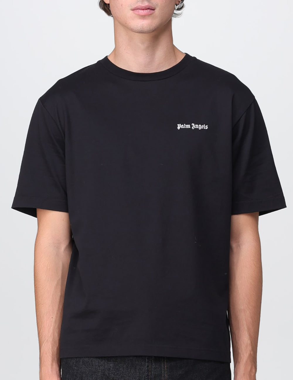 PALM ANGELS EMBROIDERED LOGO SLIM TEE