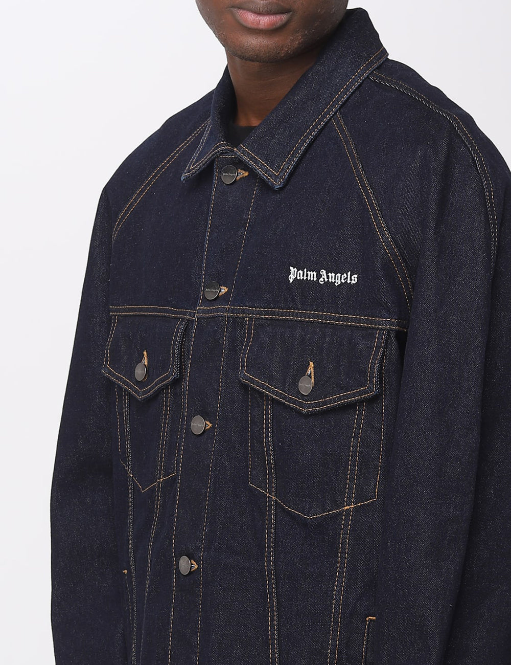 PALM ANGELS RAW WASH LOGO DENIM JKT