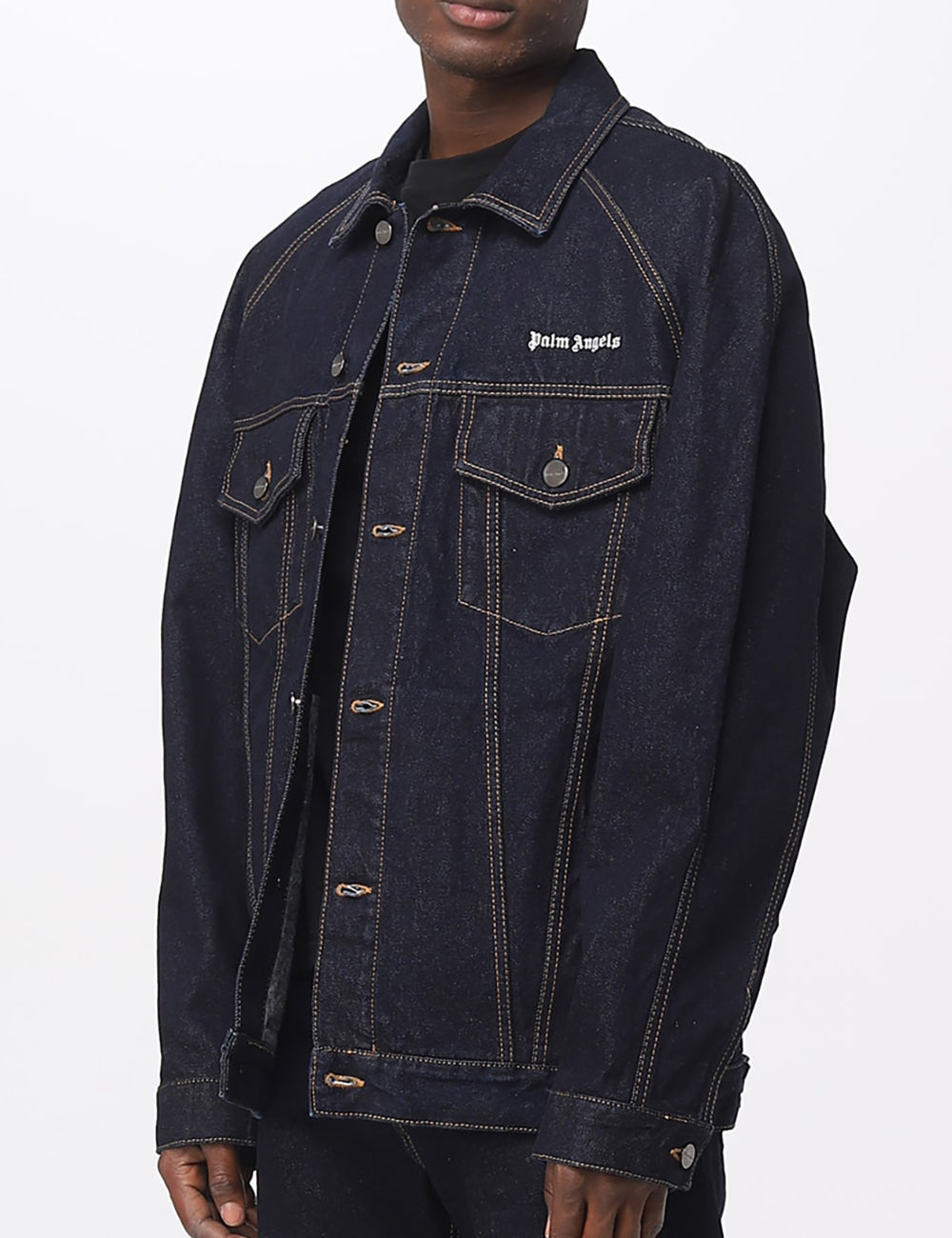 PALM ANGELS RAW WASH LOGO DENIM JKT