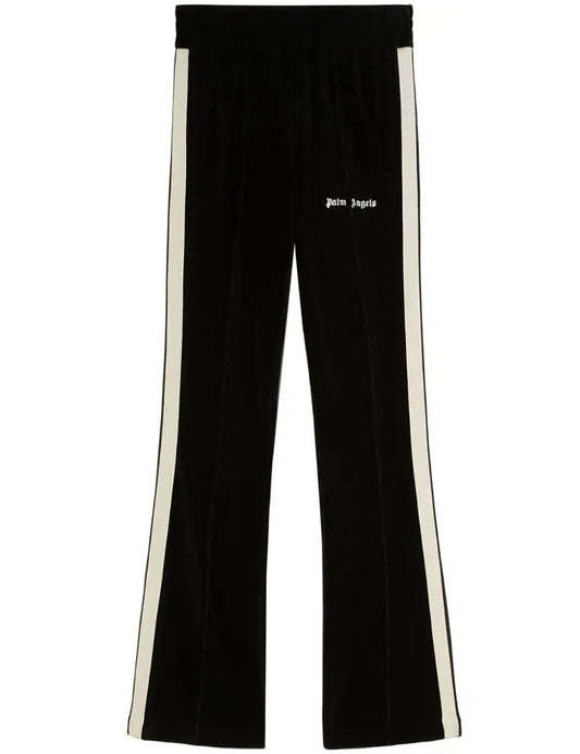 PALM ANGELS VELVET FLARE TRACK PANTS