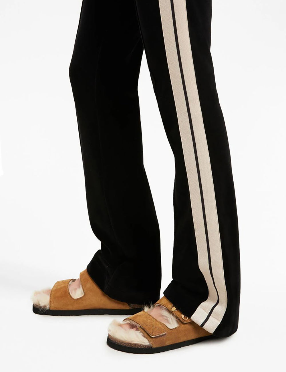 PALM ANGELS VELVET FLARE TRACK PANTS