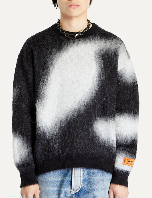 HERON PRESTON AOP KNIT CREWNECK