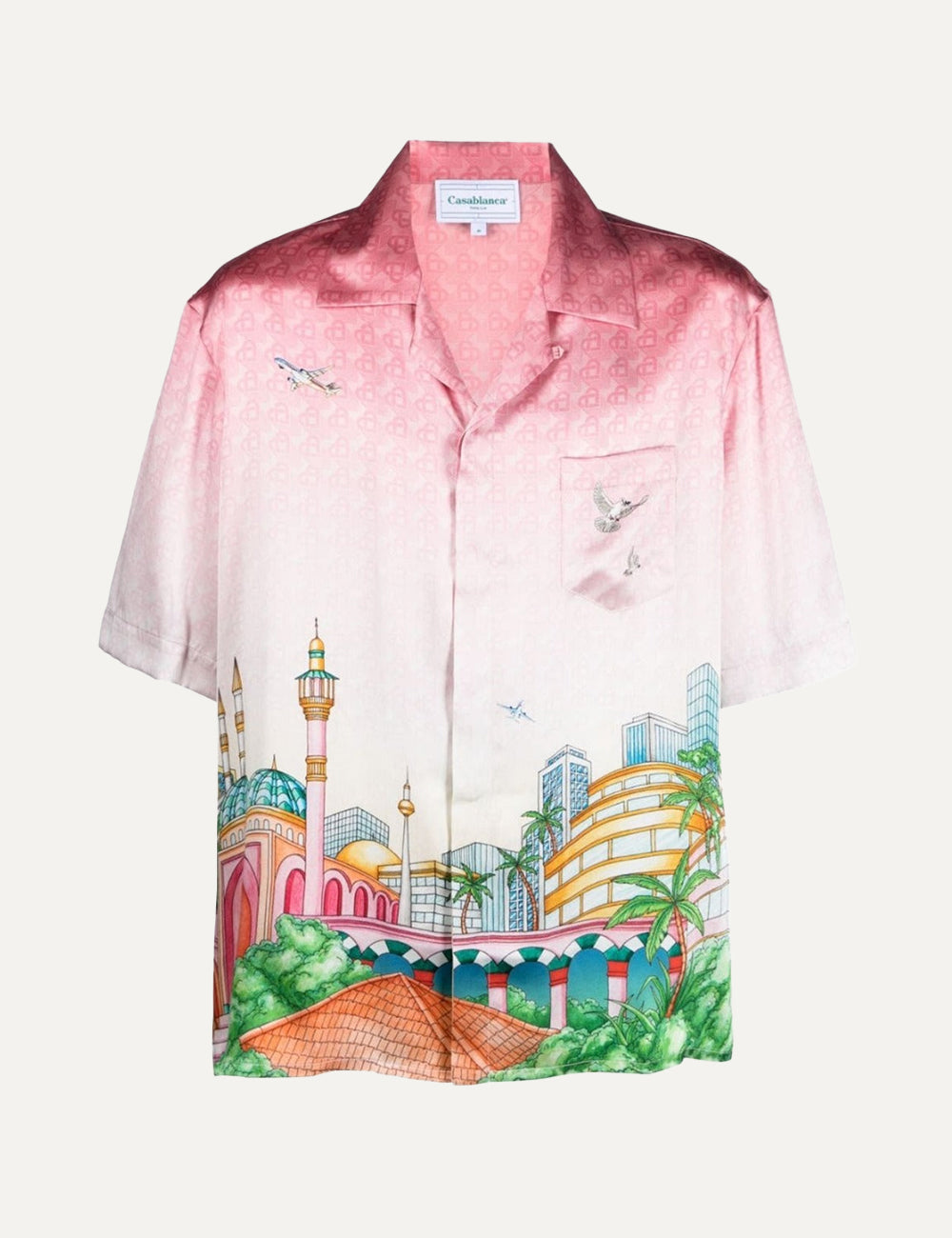 CASABLANCA CUBAN COLLAR SHORT SLEEVE SHIRT