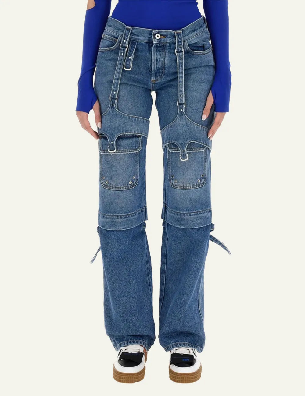 OFF WHITE CARGO ZIP PANT