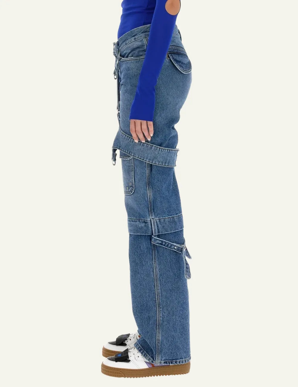 OFF WHITE CARGO ZIP PANT