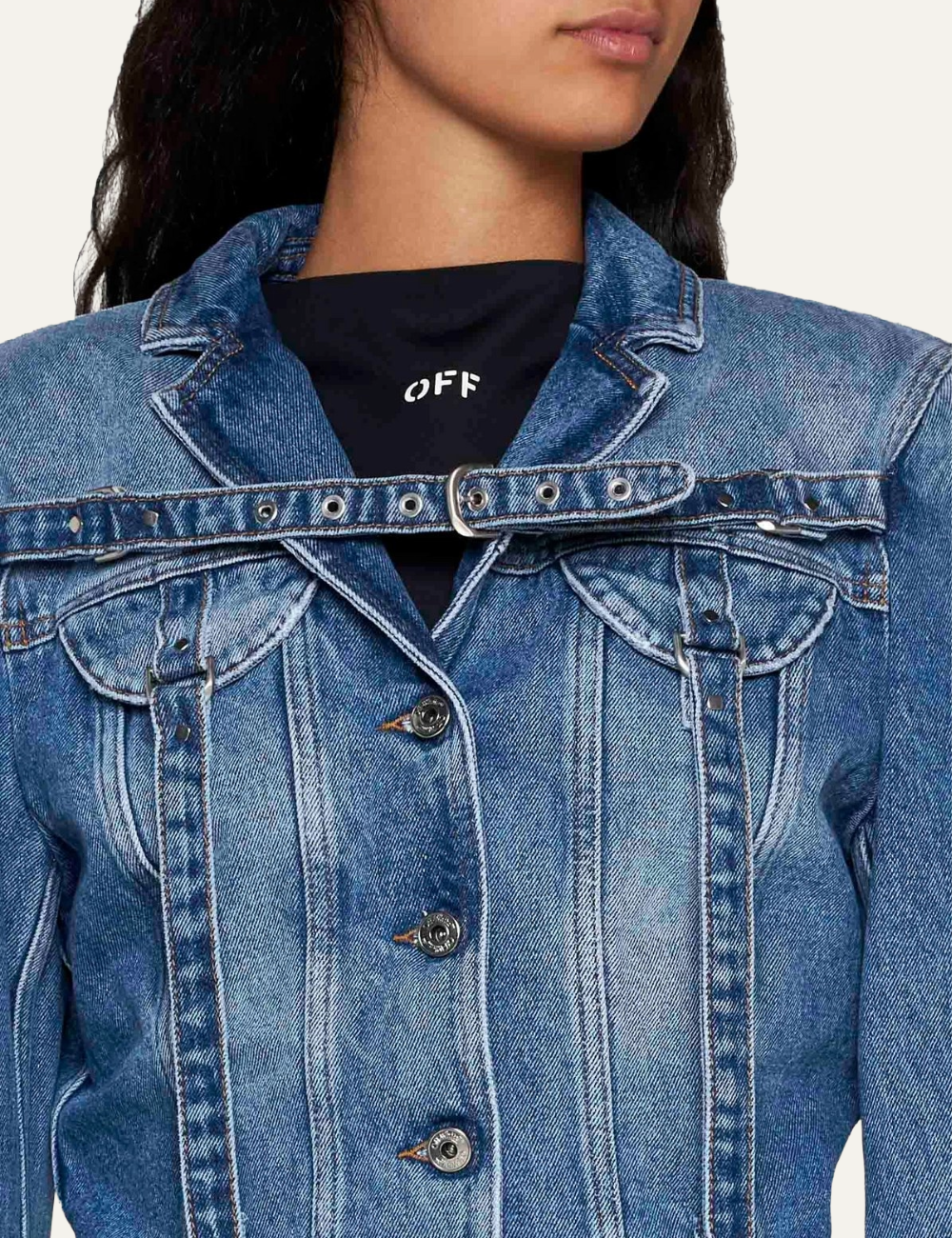 OFF WHITE CARGO CROP JACKET