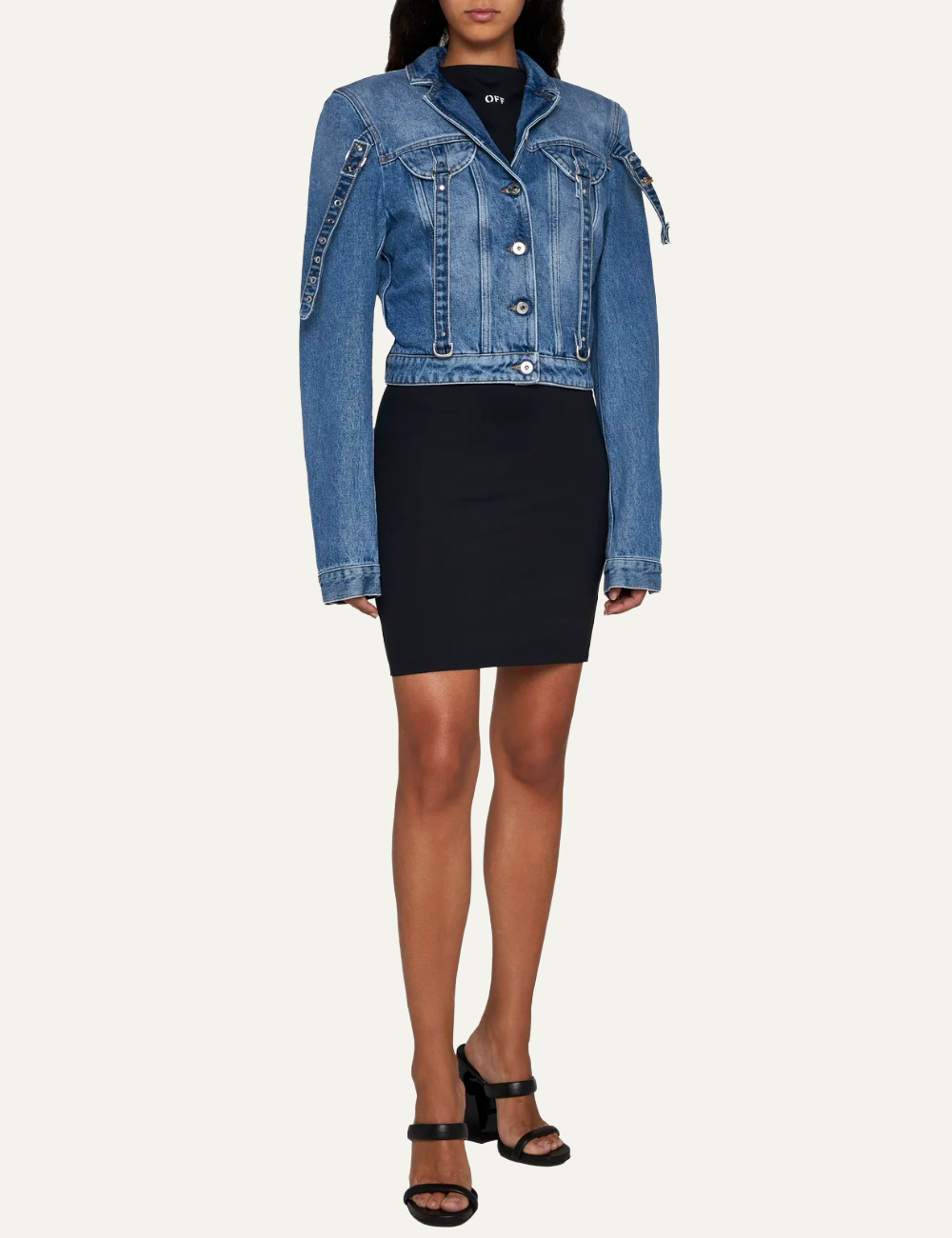 OFF WHITE CARGO CROP JACKET