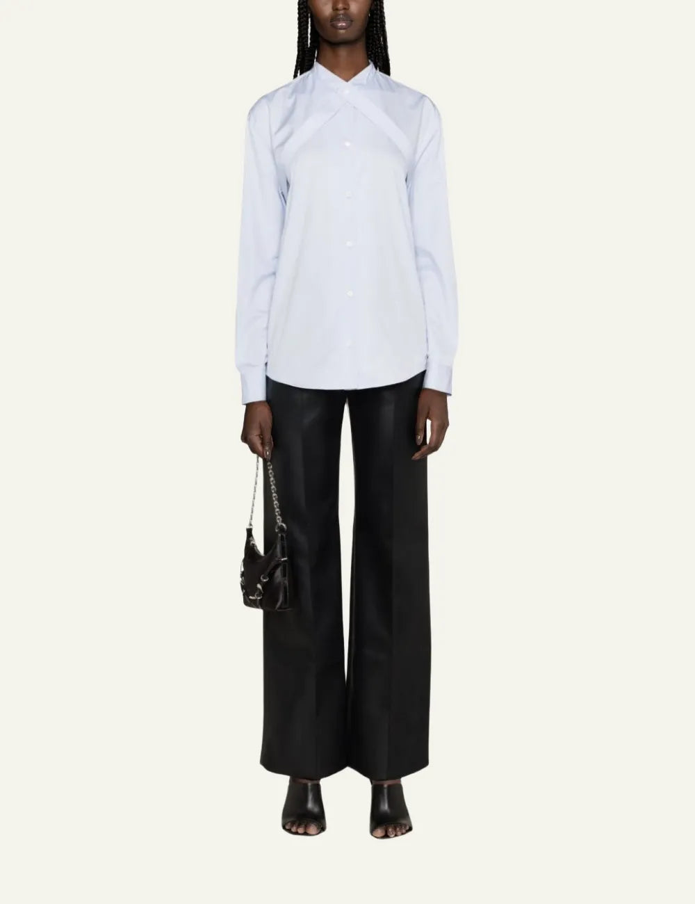 OFF WHITE POPLIN CROSS BELT SHIRT