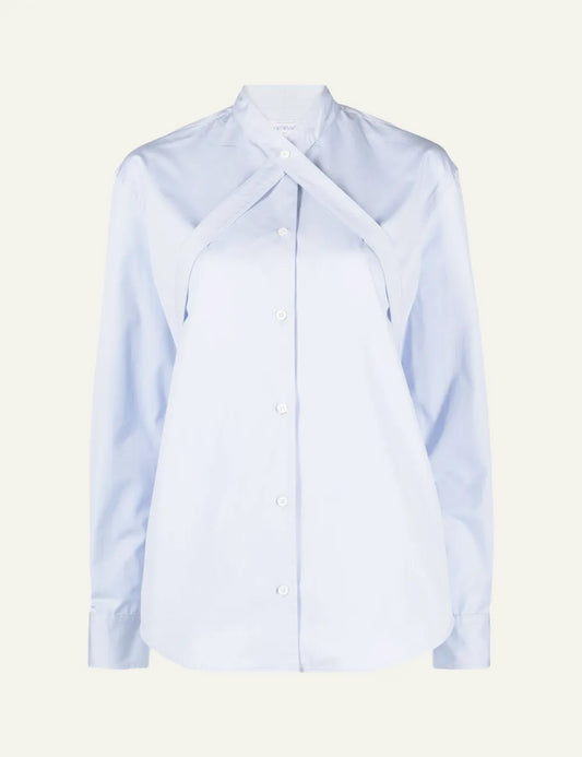 OFF WHITE POPLIN CROSS BELT SHIRT
