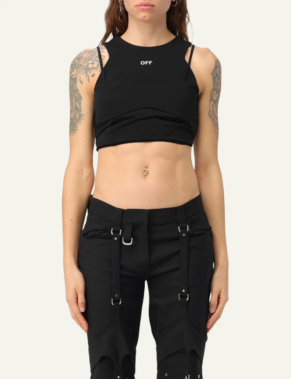 OFF WHITE LACEUP HARNESS BRA