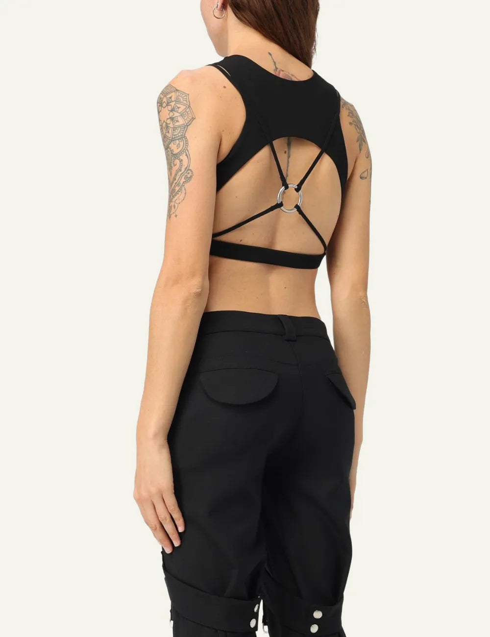 OFF WHITE LACEUP HARNESS BRA