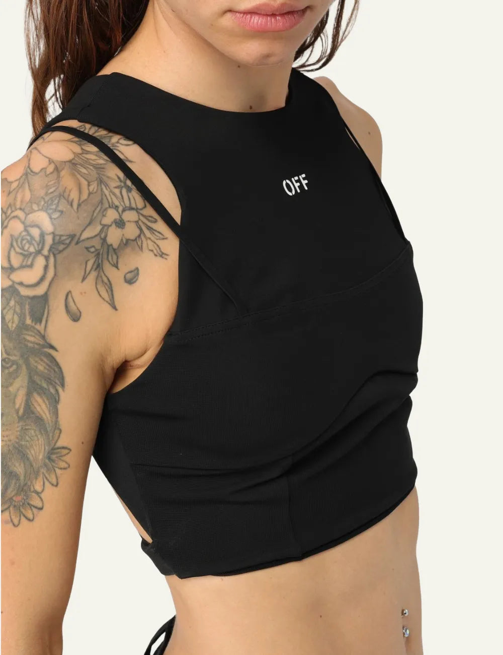 OFF WHITE LACEUP HARNESS BRA