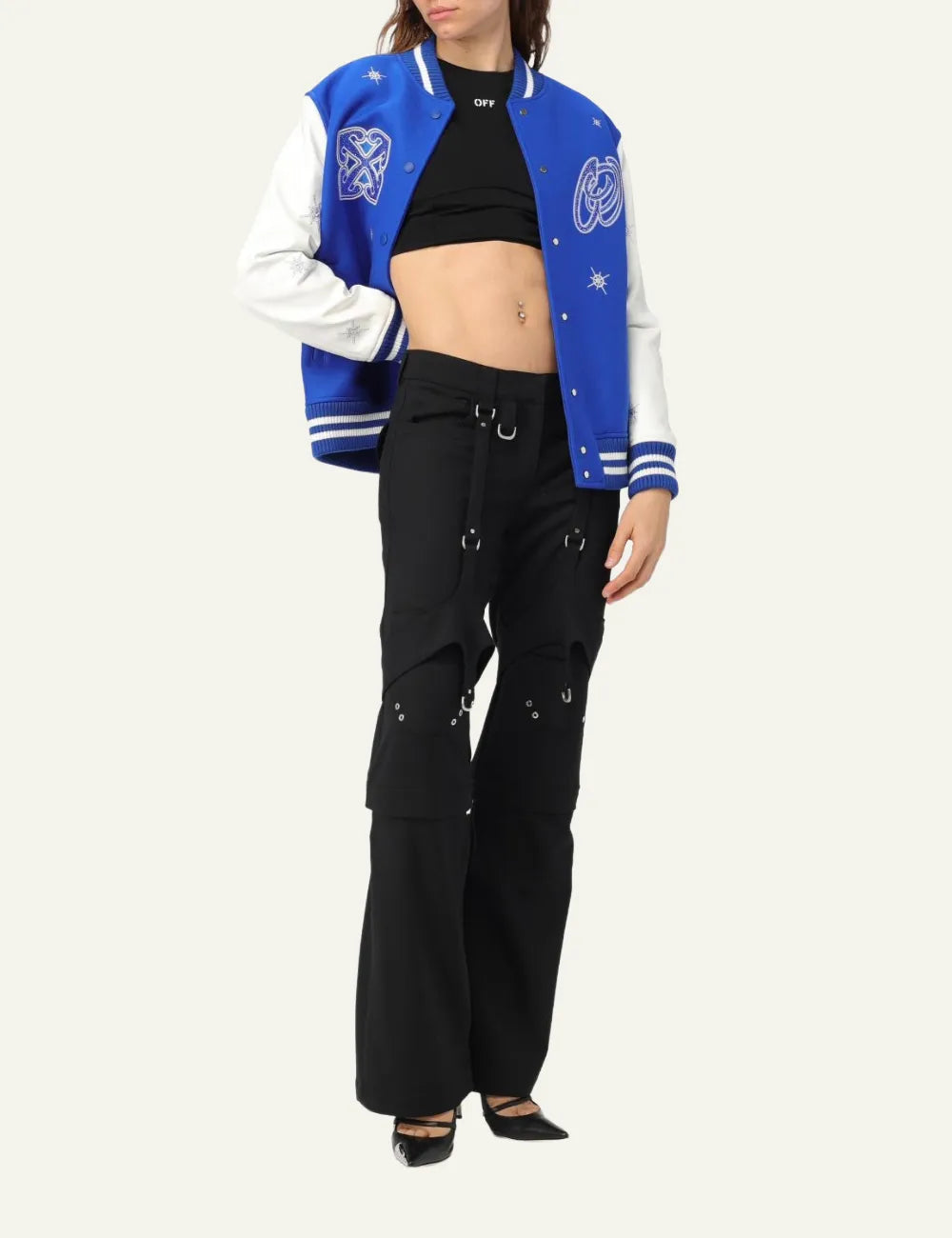 OFF WHITE LACEUP HARNESS BRA