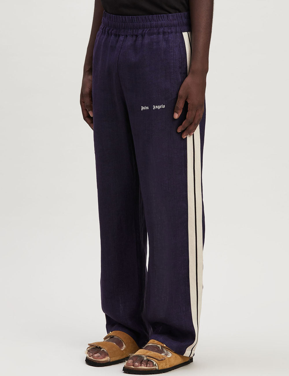 PALM ANGELS CLASSIC LOGO LINEN TRACK PANT PALM ANGELS