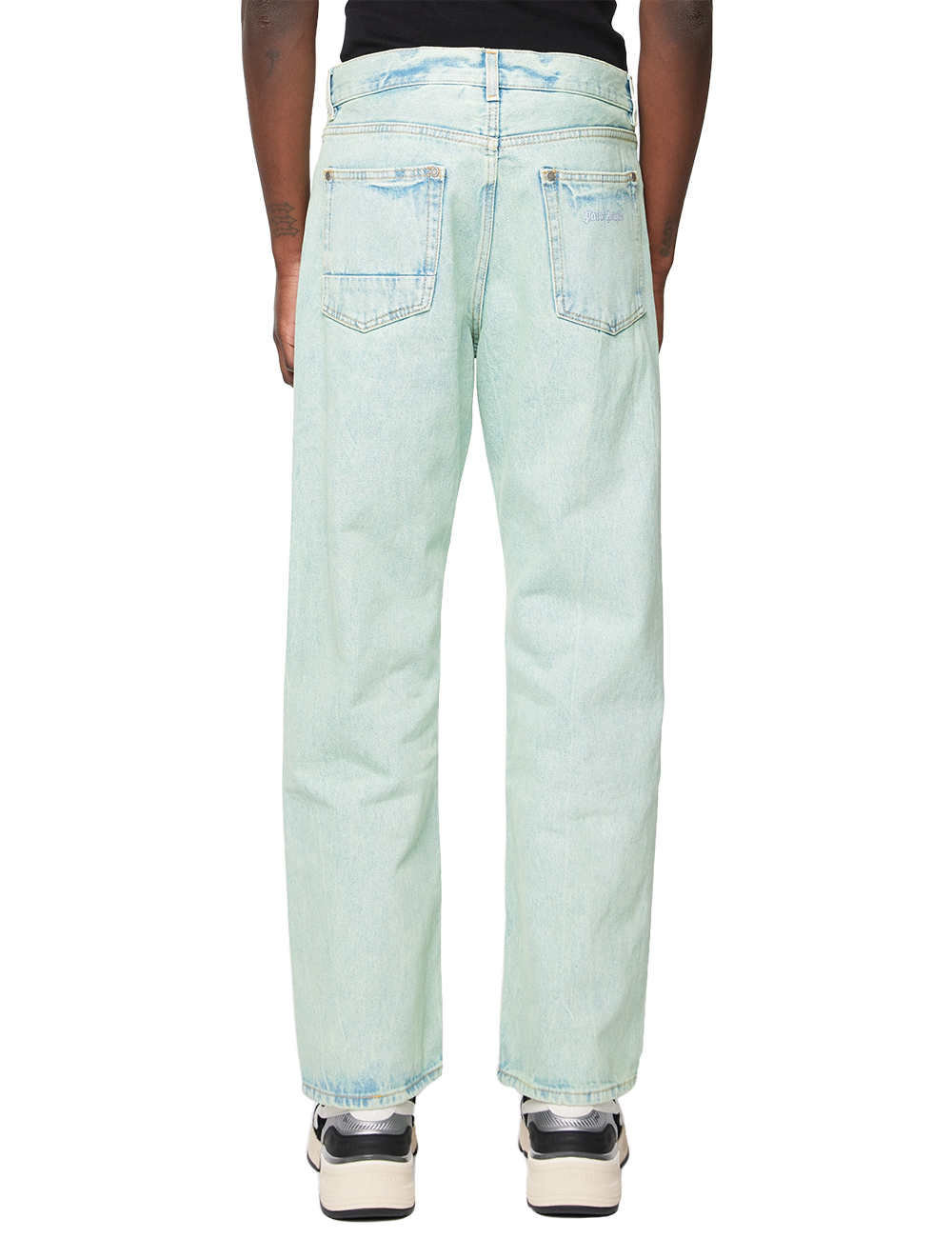 PALM ANGELS OVERDYE LOGO DENIM PANTS PALM ANGELS