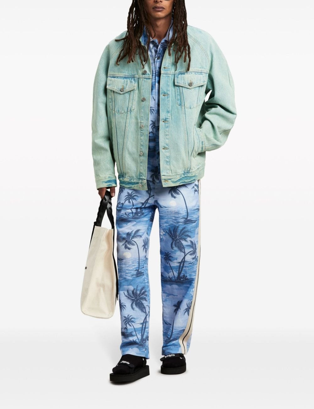 PALM ANGELS OVERDYE LOGO LOOSE DENIM JKT PALM ANGELS