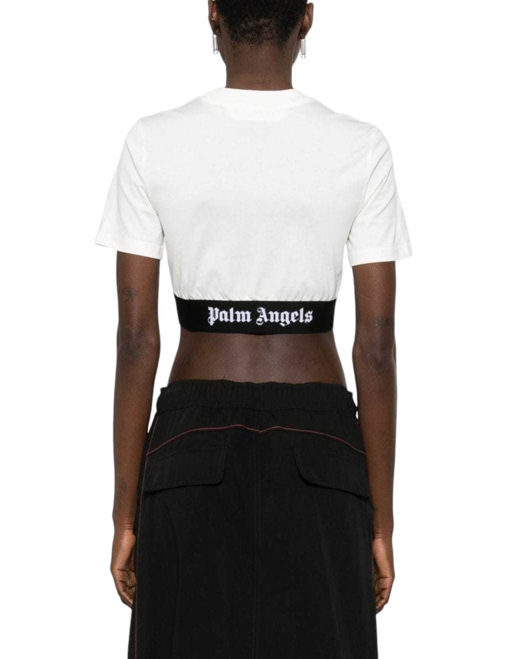 PALM ANGELS LOGO TAPE CROP TEE PALM ANGELS