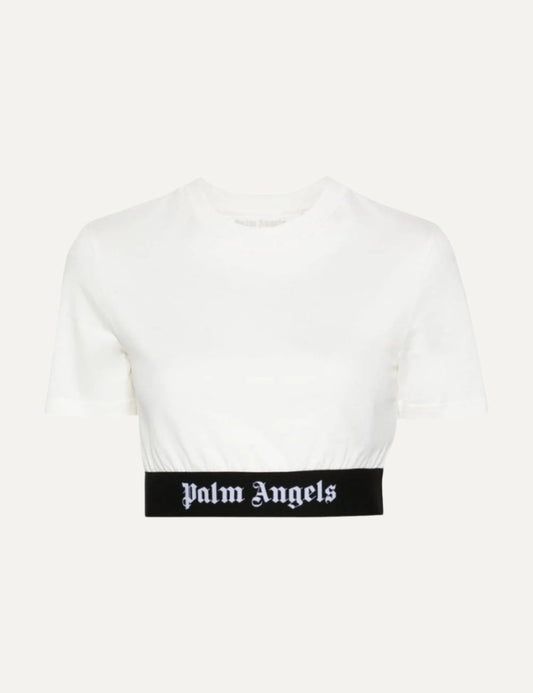 PALM ANGELS LOGO TAPE CROP TEE PALM ANGELS